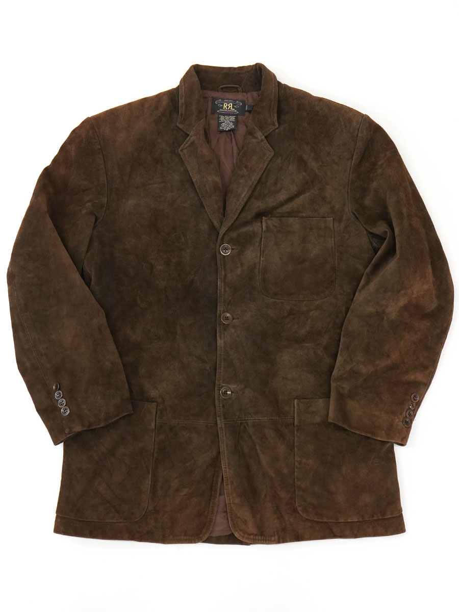 RRL SUEDE LEATHER TAILORED JACKET BROWN (SIZE. MEDIUM)