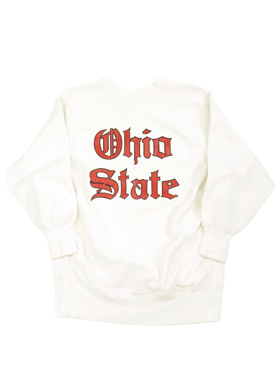 90'S CHAMPION REVERSE WEAVE ''OHIO STATE'' OLD ENGLISH WHITE (SIZE