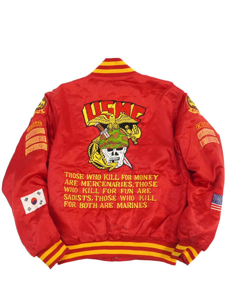 70'S SWINGSTER ''U.S.MARINE'' SATIN JACKET RED (SIZE.MEDIUM) 