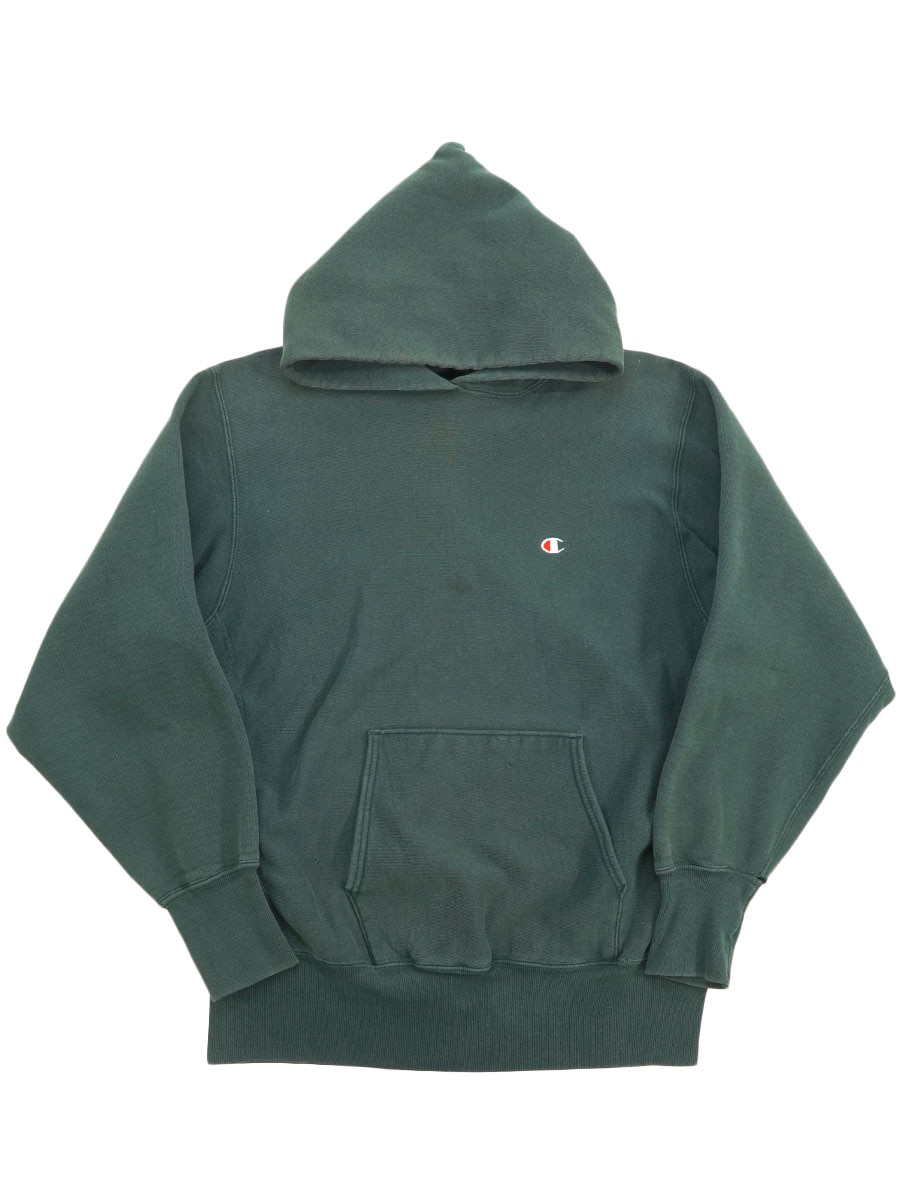 90'S CHMAPION REVERSE WEAVE HOODIE PLAIN GREEN (SIZE. LARGE) MADE IN USA