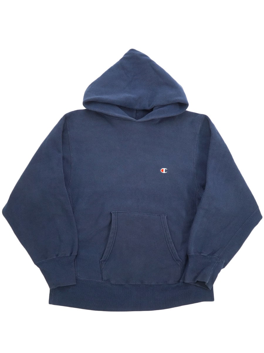 80'S CHMAPION REVERSE WEAVE HOODIE PLAIN NAVY (SIZE.MEDIUM) MADE IN USA