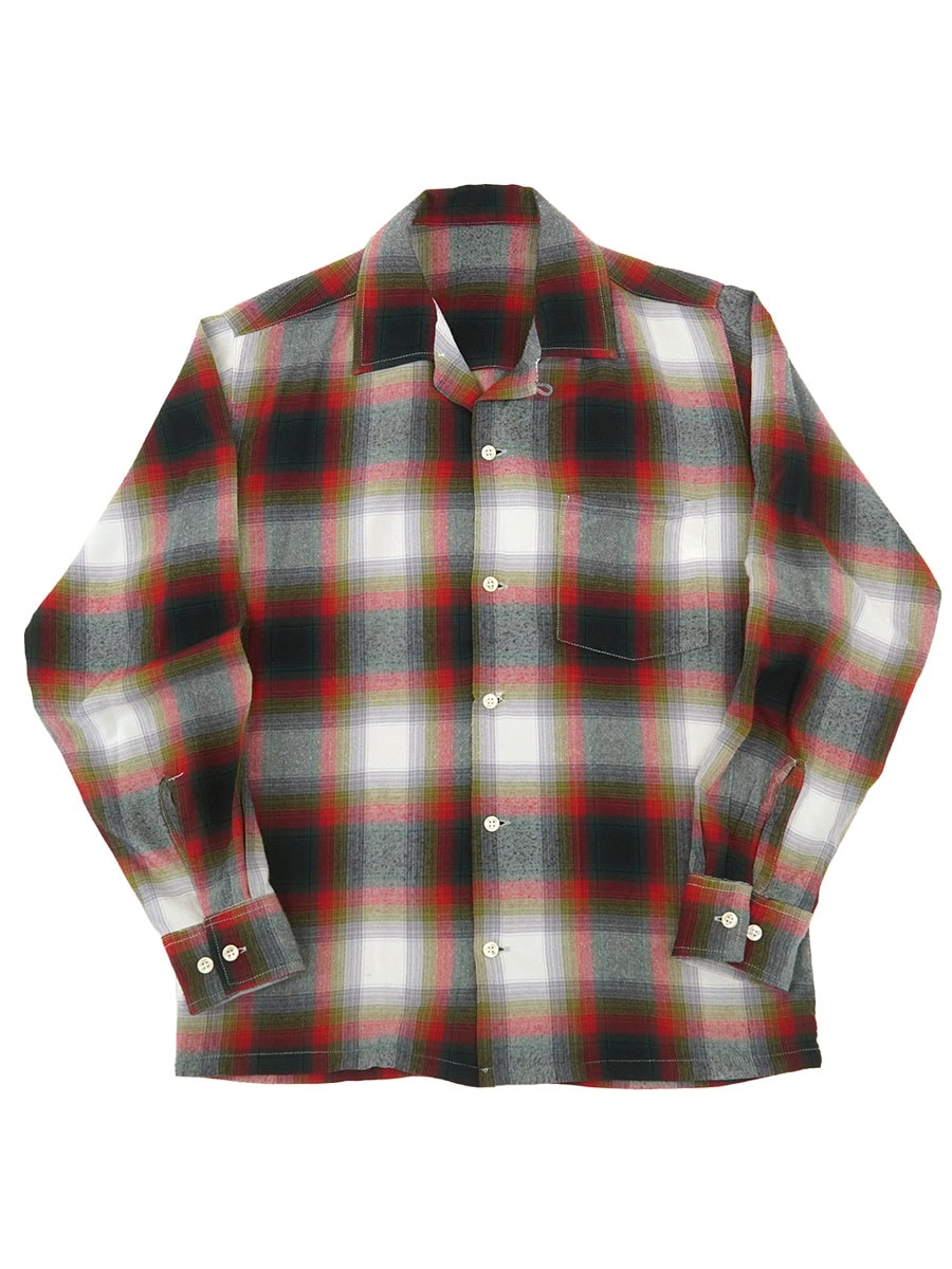 60'S PLAID RAYON SHIRT (APPROX.SMALL～MEDIUM)