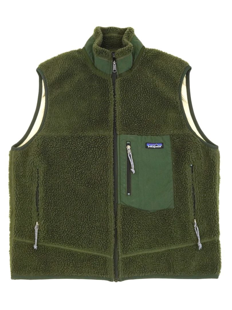 '00 PATAGONIA RETRO-X VEST DARK MOSS/VINTAGE KHAKI (SIZE.LARGE) MADE IN USA