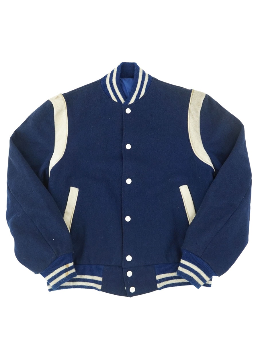 60'S WOOL VARSITY JACKET REVERSIBLE BLUE (SIZE.MEDIUM) | NEW ITEM