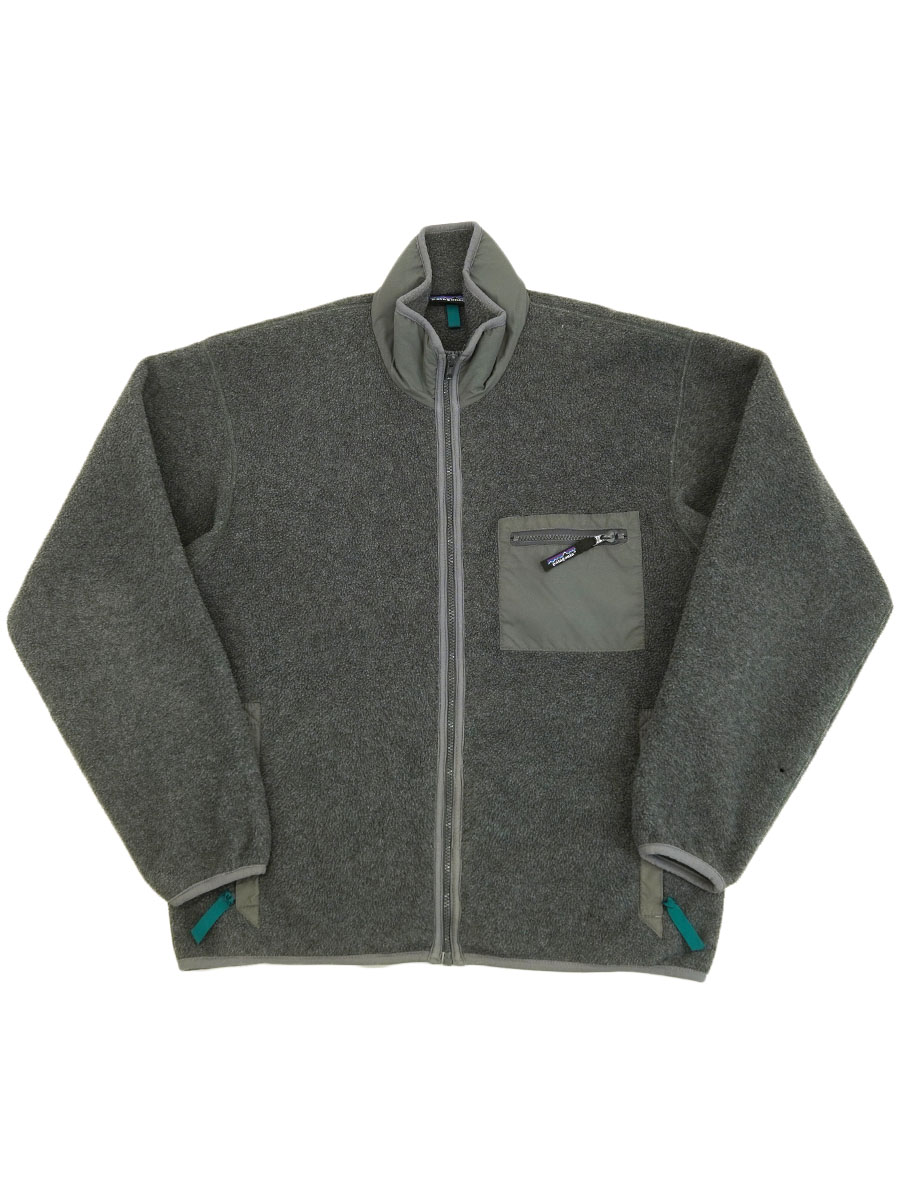90 PATAGONIA FLEECE JACKET CHARCOAL GREY (SIZE.LARGE) MADE IN USA