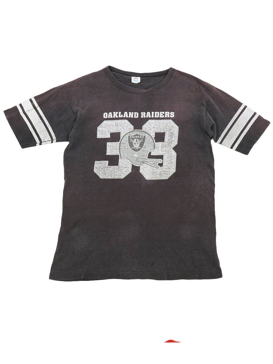 80'S CHAMPION ''RAIDERS'' S/S FOOTBALL T SHIRT (SIZE. LARGE