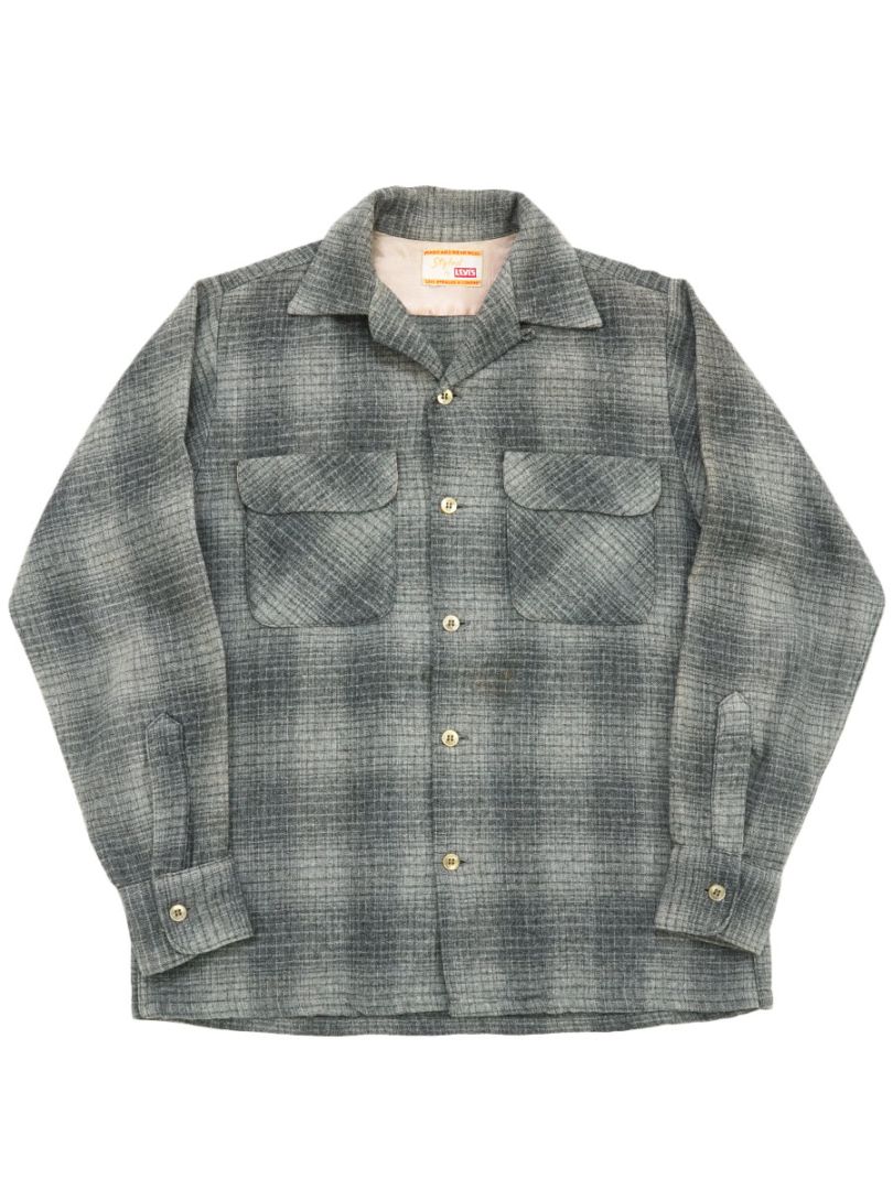 50'S STYLED BY LEVI'S WOOL WOVEN PLAID LOOP COLLAR SHIRT (APPROX