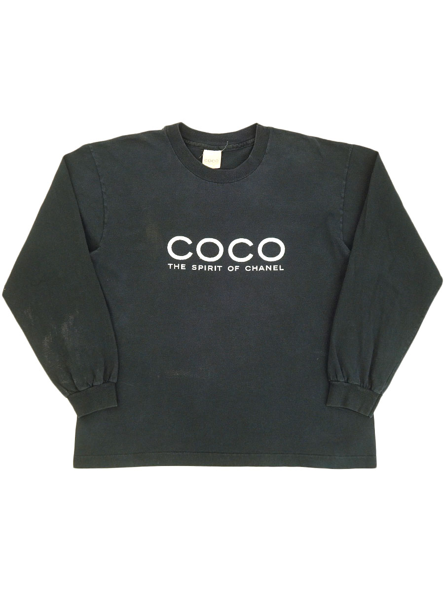 90'S ANVIL ''COCO THE SPIRIT OF CHANEL'' LONG SLEEVE T SHIRT BLACK