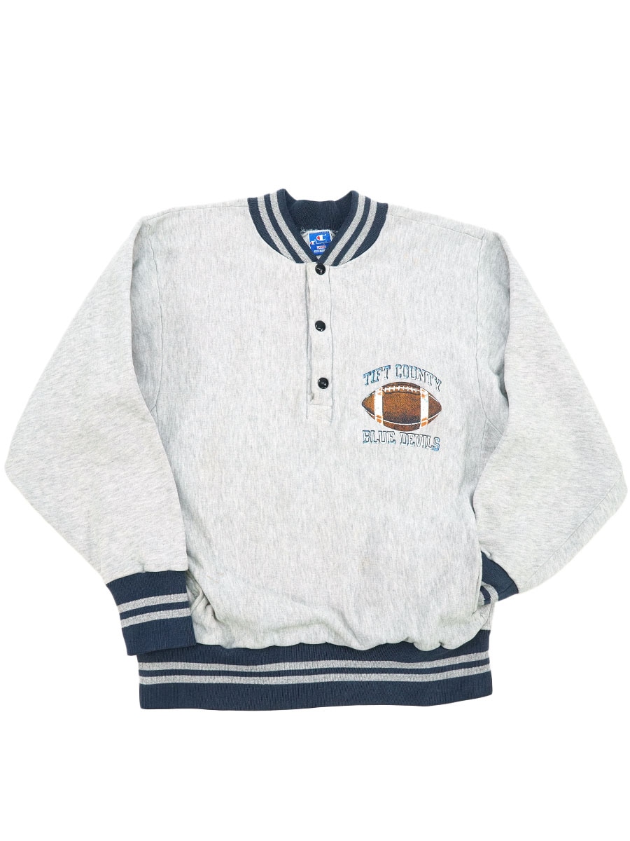 80'S～ CHAMPION REVERSE WEAVE TYPE HALF SNAP SWEAT SHIRT (SIZE