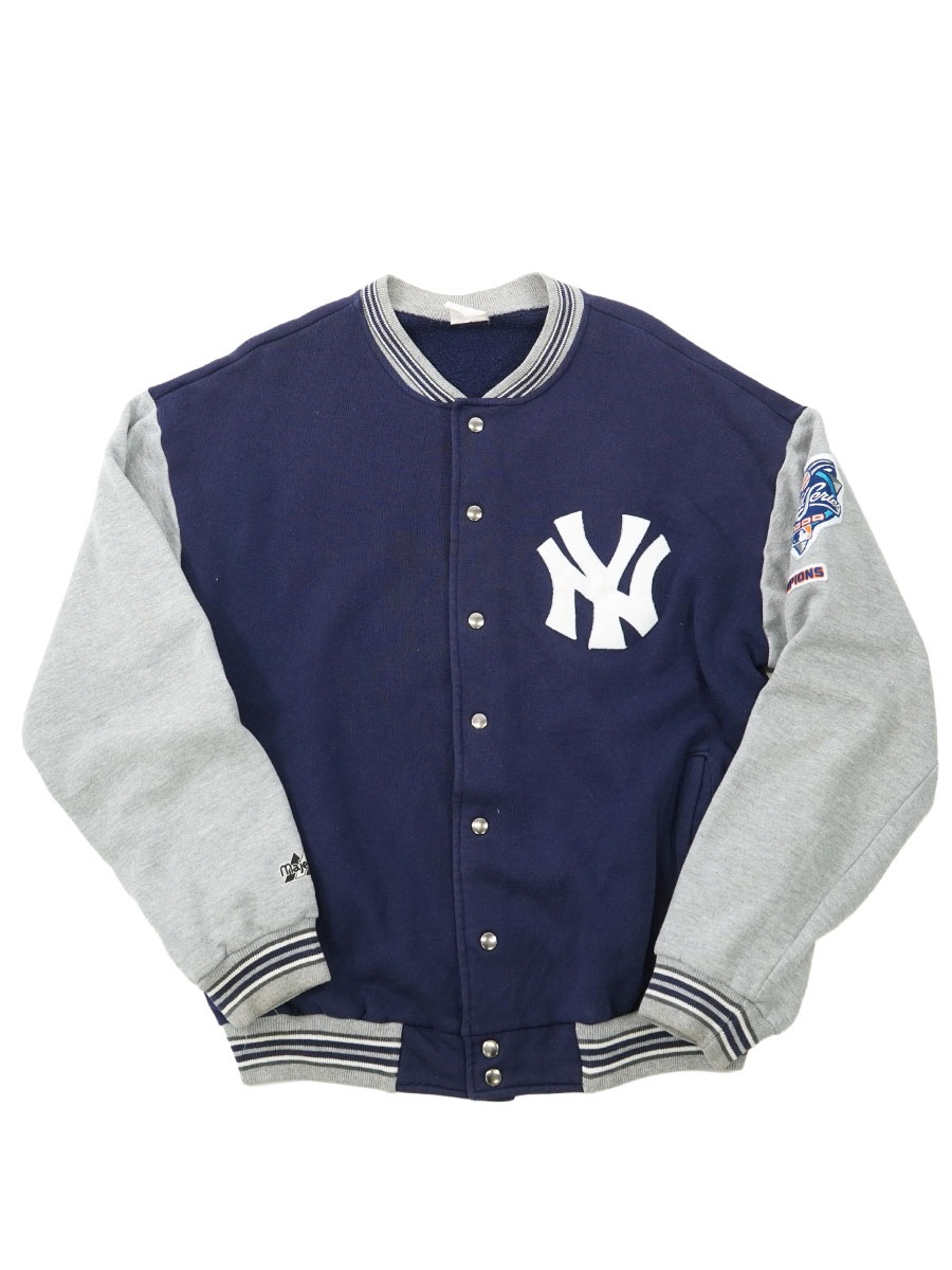 00'S MAJESTIC ''NEWYORK YANKEES'' SWEAT VARSITY JACKET NAVY×GREY