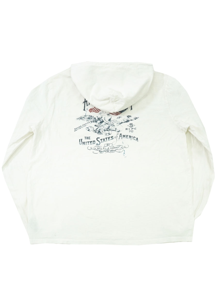 POLO RALPH LAUREN HOODED T SHIRT WHITE (SIZE.X LARGE) | NEW ITEM