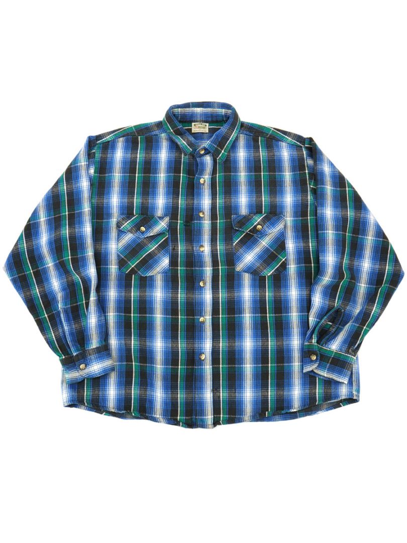 90'S FIVEBROTHER PLAID FLANNEL SHIRT (SIZE. X LARGE) | すべての