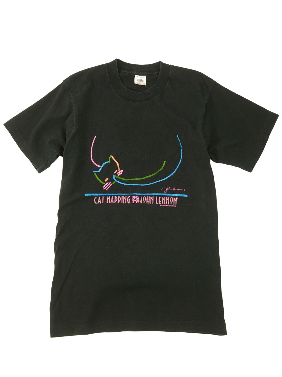 80'S～ FRUIT OF THE LOOM ''CAT NAPPING JOHN LENNON'' T SHIRT (SIZE