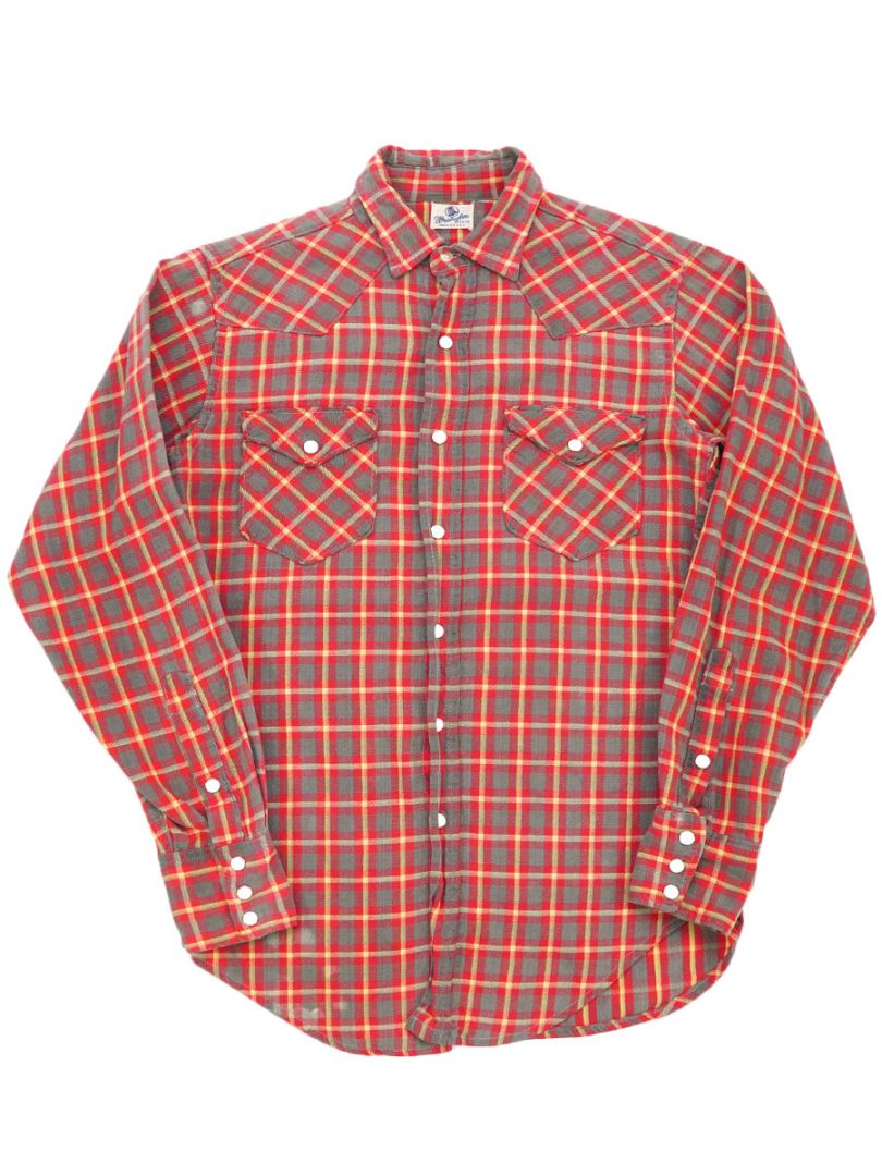 60'S WRANGLER COTTON WOVEN PLAID WESTERN SHIRT (SIZE.14 1/2)