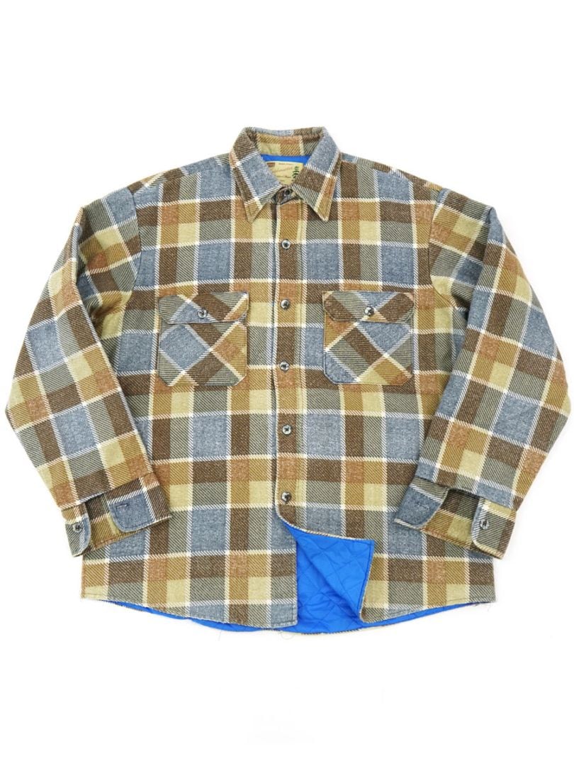 70'S SEARS FIELD MASTER QUILTED LINER FLANNEL SHIRT (APPROX. MEDIUM)