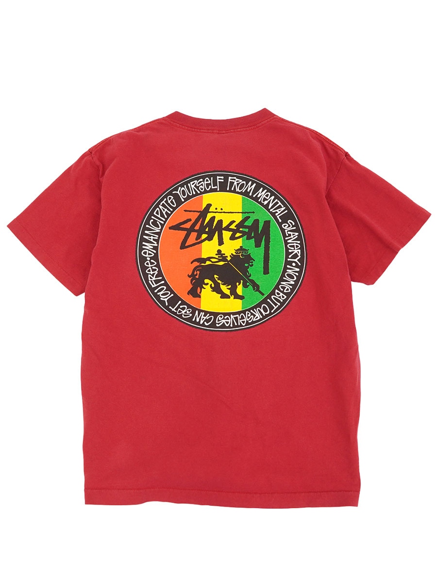 80'S STUSSY RASTA LION ''FEELIN IRIE'' RED (SIZE.LARGE) MADE IN