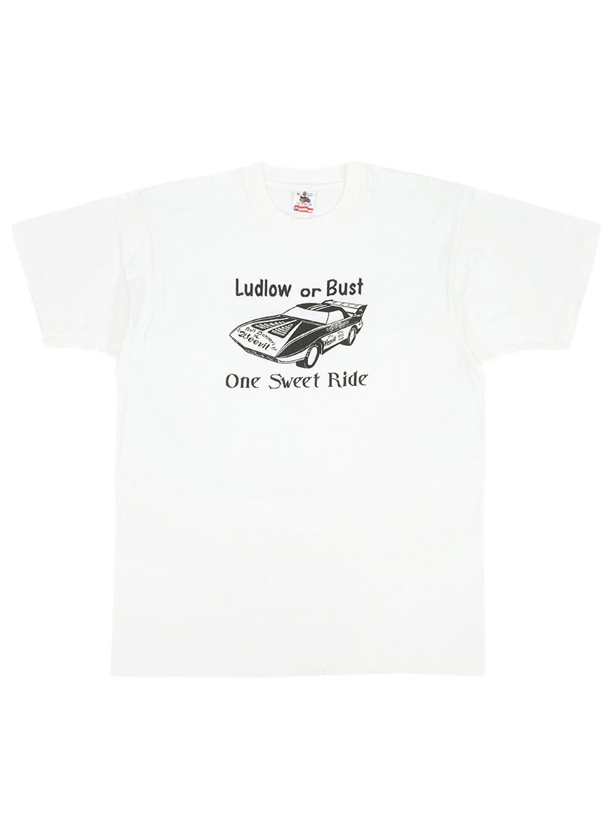 90'S FRUIT OF THE LOOM ''LUDLOW OR BUST/ONE SWEET RIDE'' T SHIRT (SIZE.X LARGE) MADE IN USA