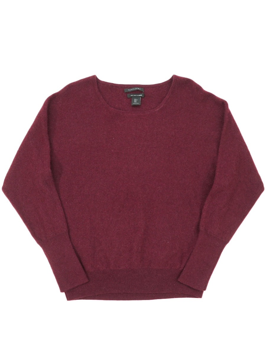 TAHARI CASHMERE SWEATER BURGUNDY (SIZE.LARGE)