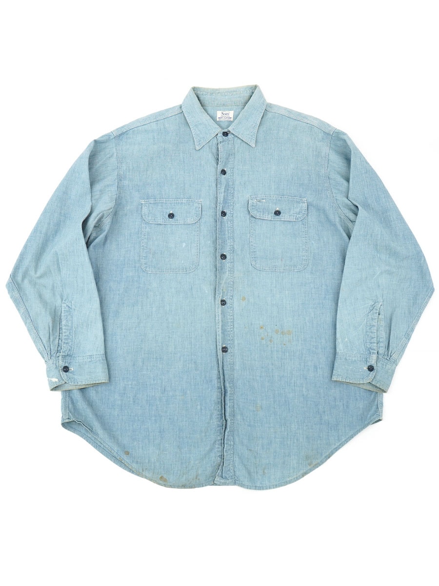 50's～ SEARS CHAMBRAY SHIRT (APPROX. 16 1/2)