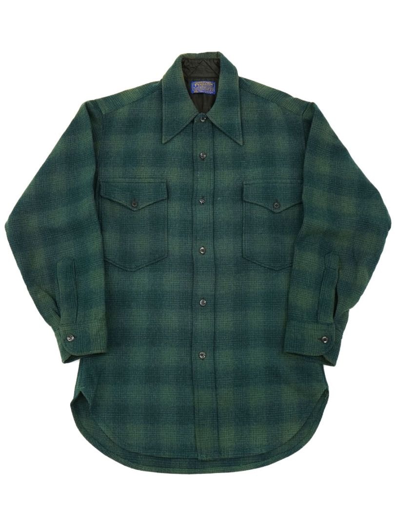60'S PENDLETON SHADOW CHECK WOOL SHIRT (SIZE. 15) ASIS