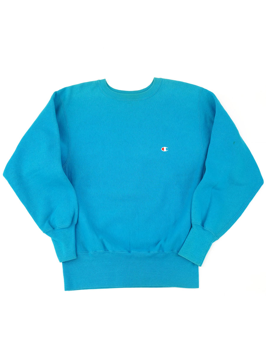 90'S CHAMPION REVERSE WEAVE CRUE PLAIN TURQUOISE (SIZE. MEDIUM) MADE IN USA