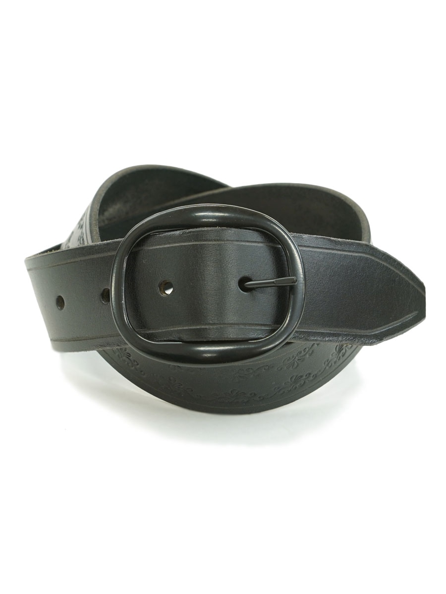 CARVING LEATHER BELT BLACK (SIZE.32)