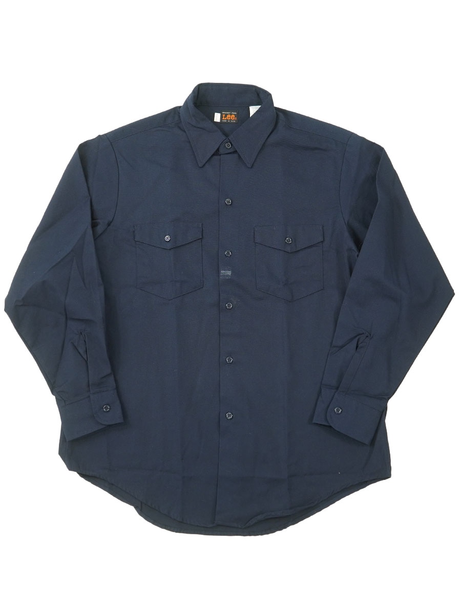 70'S LEE WORK SHIRT NAVY (SIZE.MEDIUM) MADE IN USA NOS