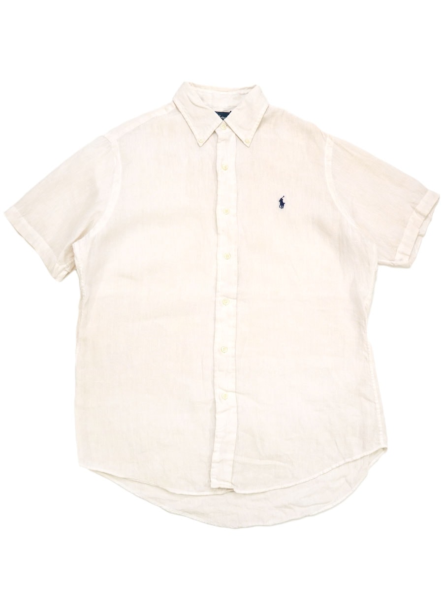 RALPH LAUREN ''CUSTOM FIT'' 100％ LINEN SHRT (SIZE. MEDIUM)