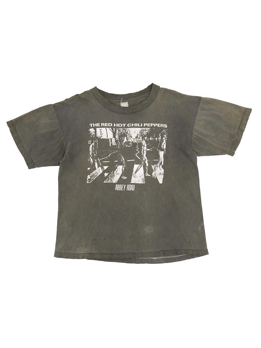 80'S～ RED HOT CHILI PEPPERS ''ABBEY ROAD'' T SHIRT FADED BLACK (APPROX.LARGE)