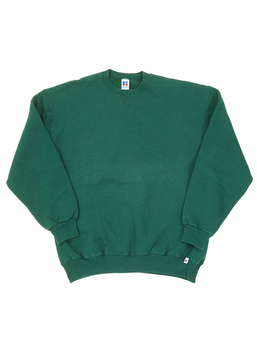 90'S RUSSELL ATHLETIC PLAIN SWEAT SHIRT GREEN (SIZE. X LARGE) MADE IN USA
