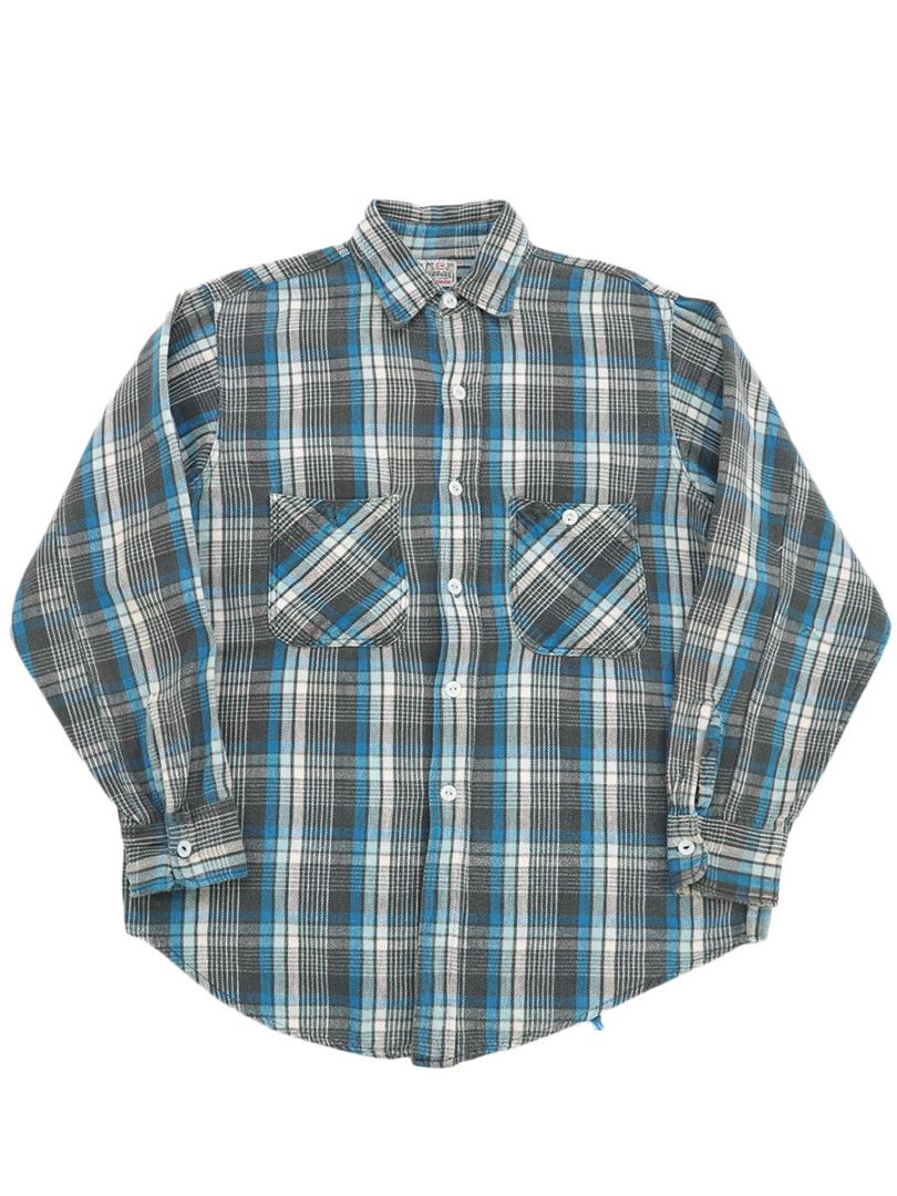 60'S E&W POLAR COTTON WOVEN PLAID FLANNEL SHIRT (APPROX.X LARGE)