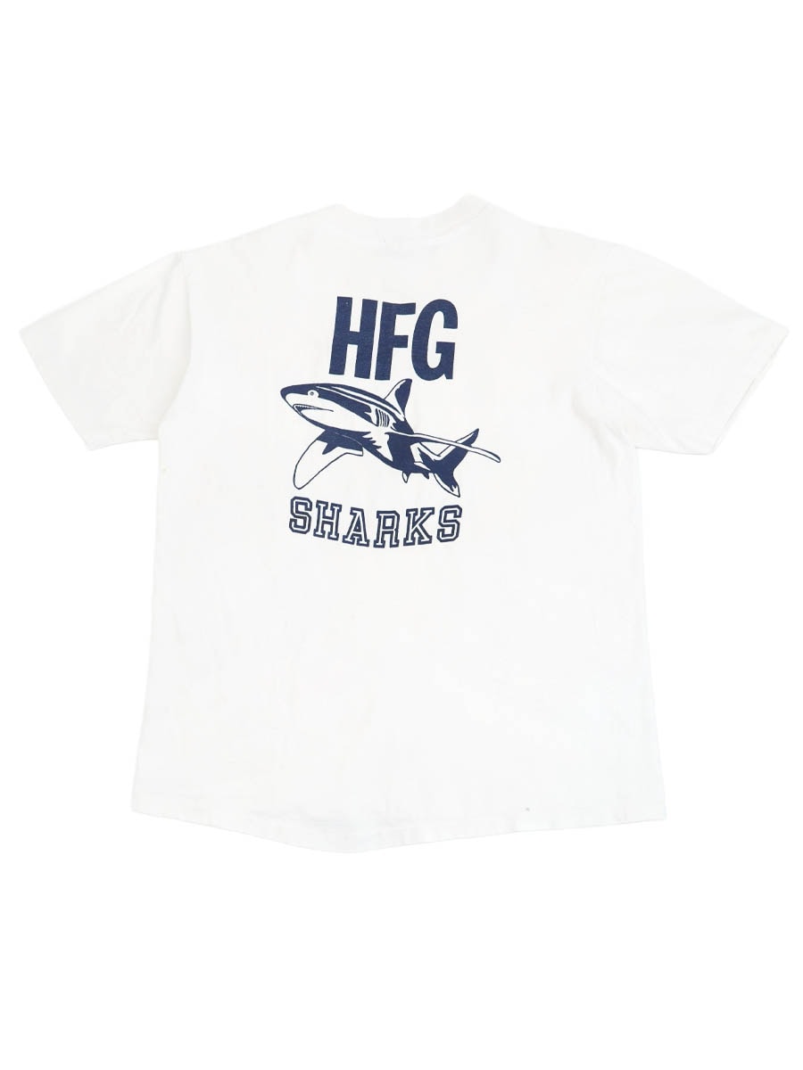 90'S HANES ''HFG SHARKS'' T SHIRT (SIZE.LARGE) MADE IN USA