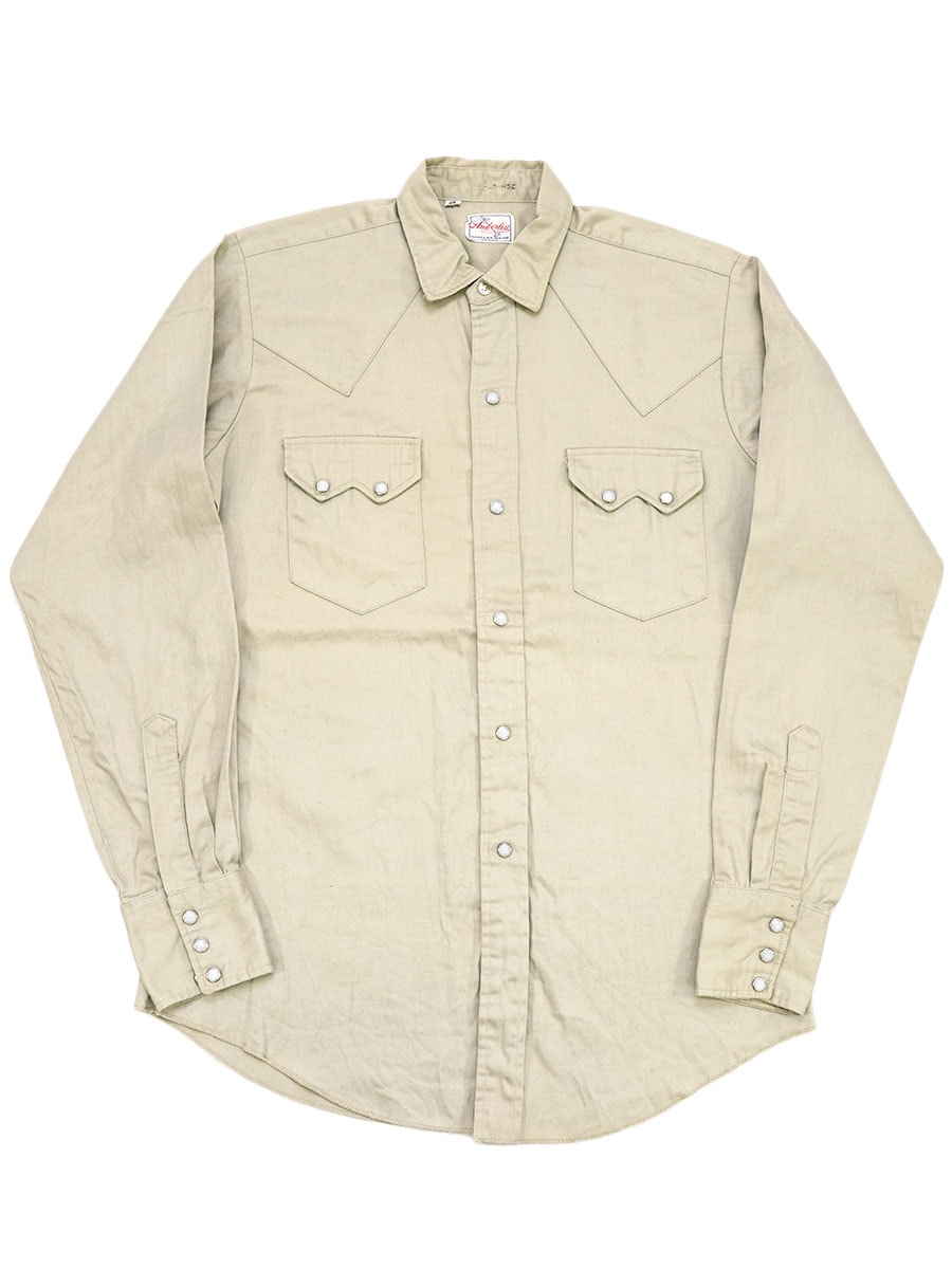 60'S AMBERLEY COTTON SATIN WESTERN SHIRT (SIZE.15)