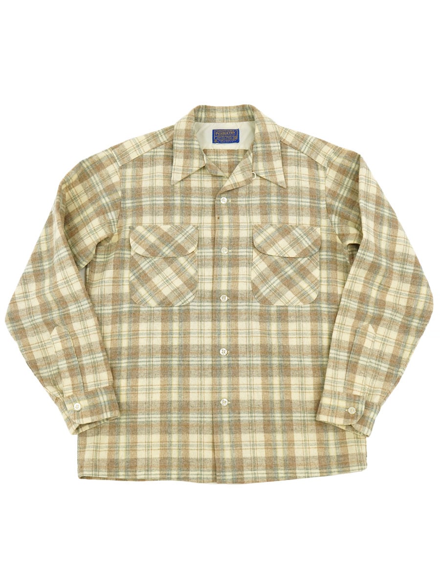 70'S PENDLETON PLAID BOARD SHIRT (SIZE. MEDIUM)