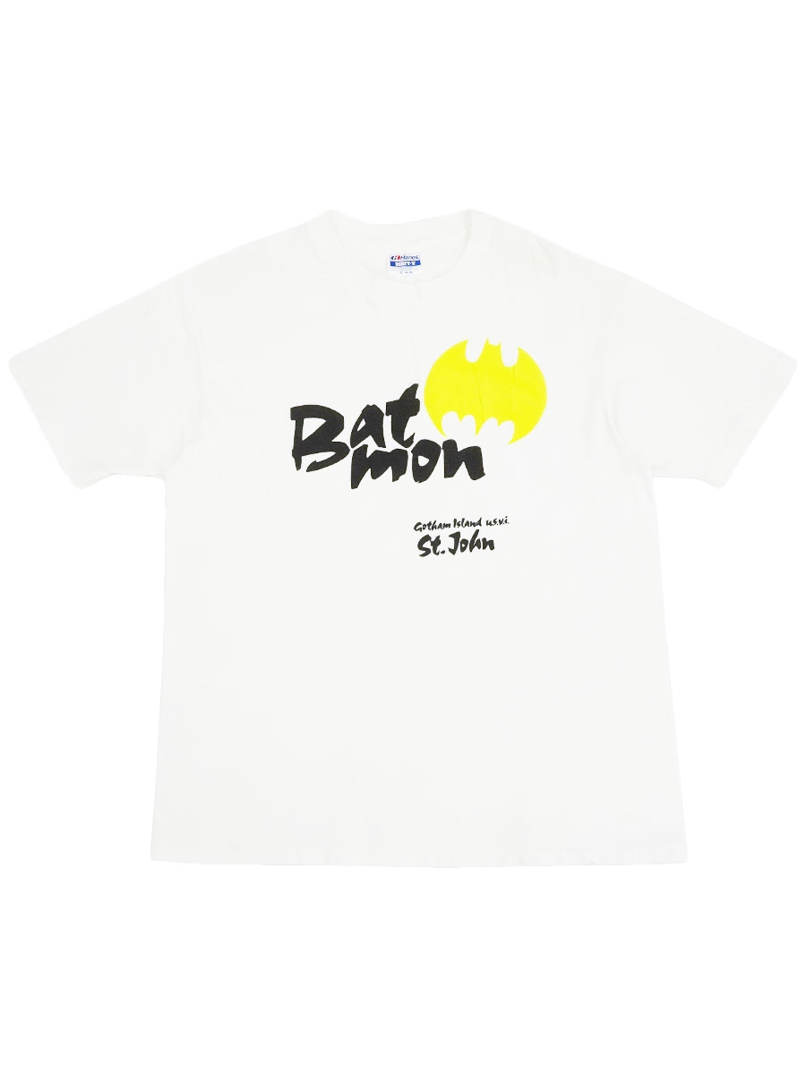 80'S HANES ''BAT MON'' T SHIRT WHITE (SIZE.X LARGE) MADE IN USA