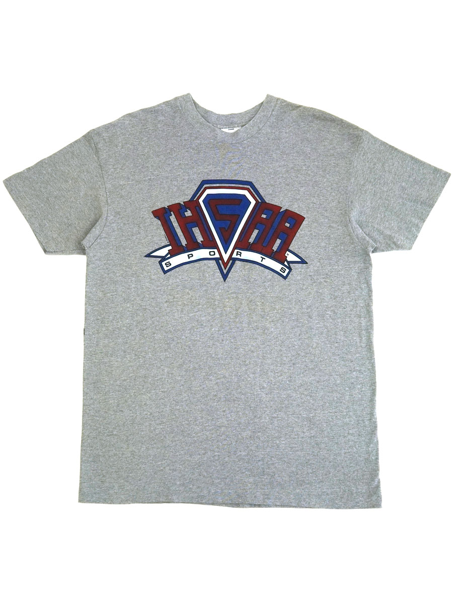 90'S HANES ''IHSAA SPORTS'' T SHIRT GREY (SIZE.X LARGE) MADE IN USA