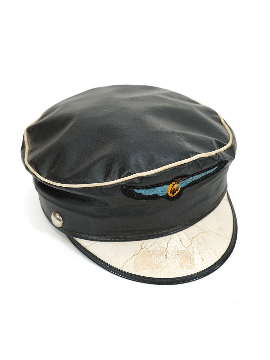 50'S MOTORCYCLE CAP WITH WINGED WHEEL PATCH (SIZE.LARGE)