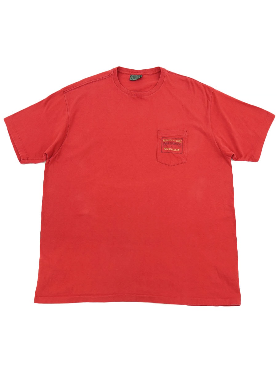 90'S POLO COUNTRY POCKET T SHIRT RED (SIZE. X LARGE) MADE IN USA