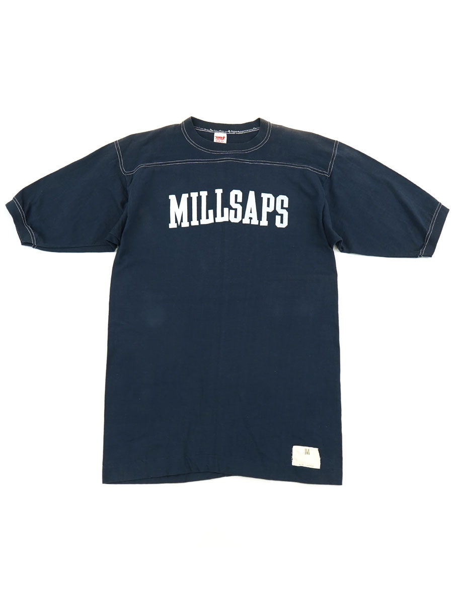 80'S WOLF ''MILLSAPS'' FOOTBALL T SHIRT (SIZE. MEDIUM) 