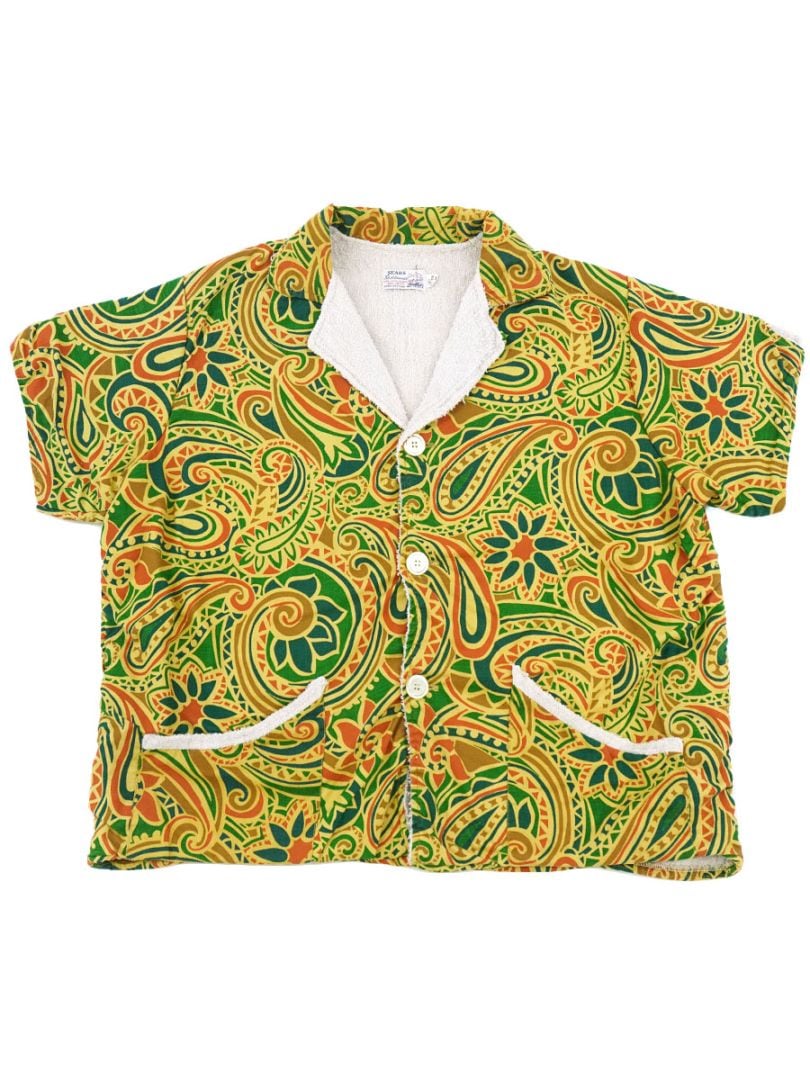 60'S～ SEARS PAISLEY S/S PILE SHIRT (SIZE. LARGE)