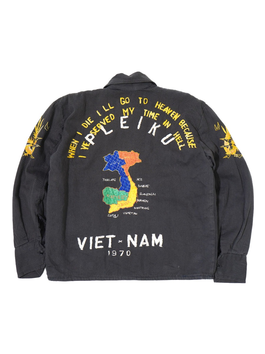 【試着のみ美品】ベトジャン　PLEIKU VIETNAM 70'S ''PLEIKU VIET-NAM 1970'' VIETNAM WAR SOUVENIR JACKET (APPROX