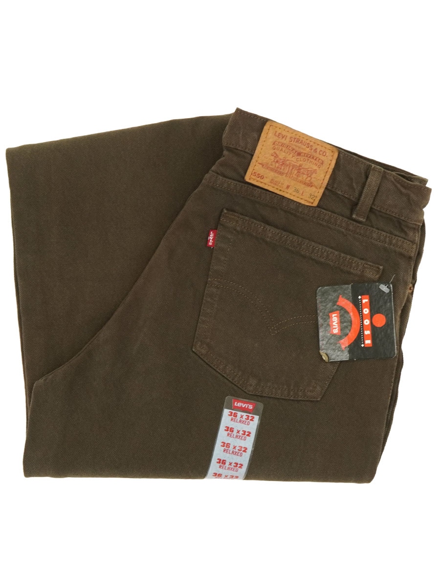 90'S LEVI'S 550 COLOR JEANS BROWN (SIZE.W36 L32) MADE IN USA NOS