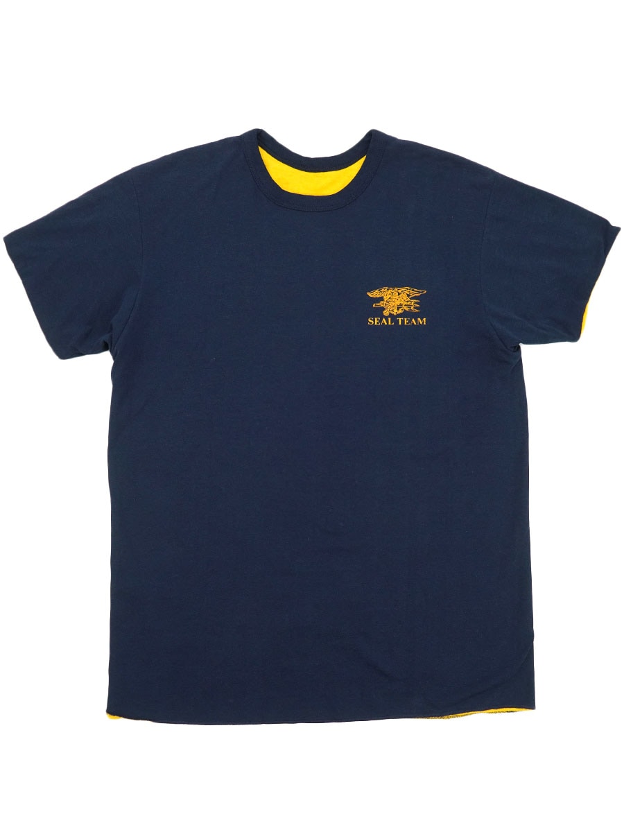 SEAL TEAMロゴのネイビーTシャツ 80'S CHAMPION ''SEAL TEAM'' REVERSIBLE T SHIRT NAVY/YELLOW (SIZE
