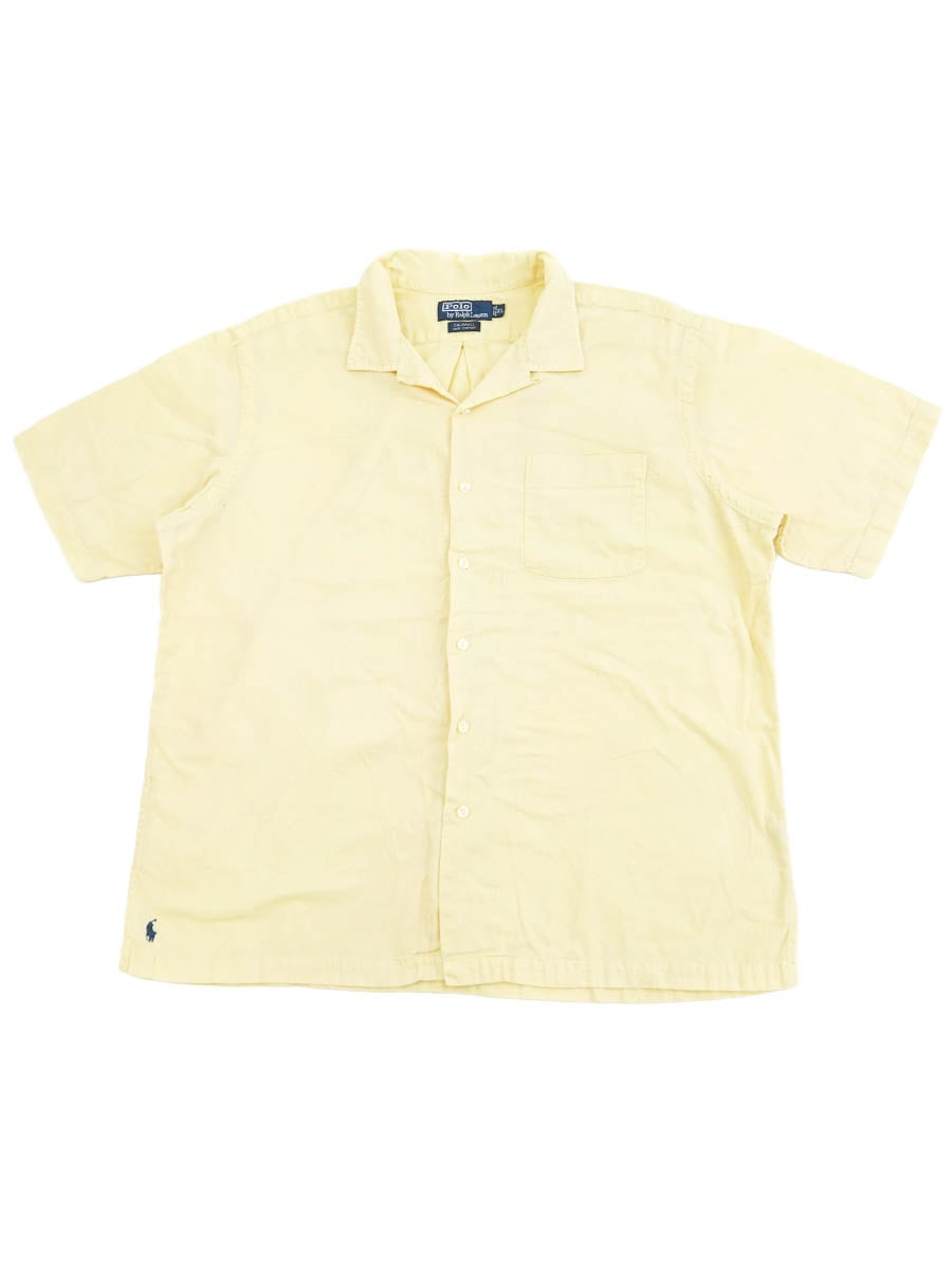RALPH LAUREN CALDWELL LOOP COLLAR S/S SHIRT CREAM YELLOW (SIZE.X