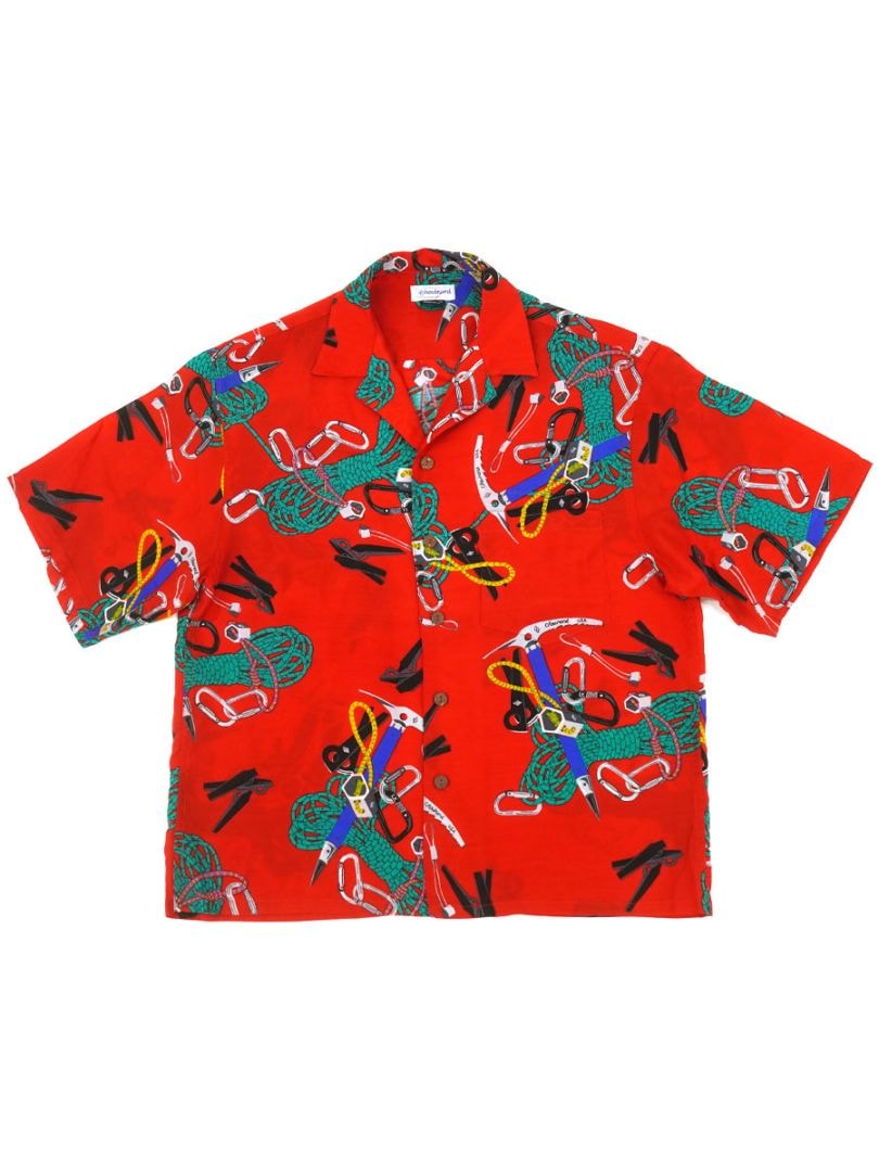 70'S～ CHOUINARD 100% RAYON HAWAIIAN SHIRT CLIMBING GEAR PATTERN