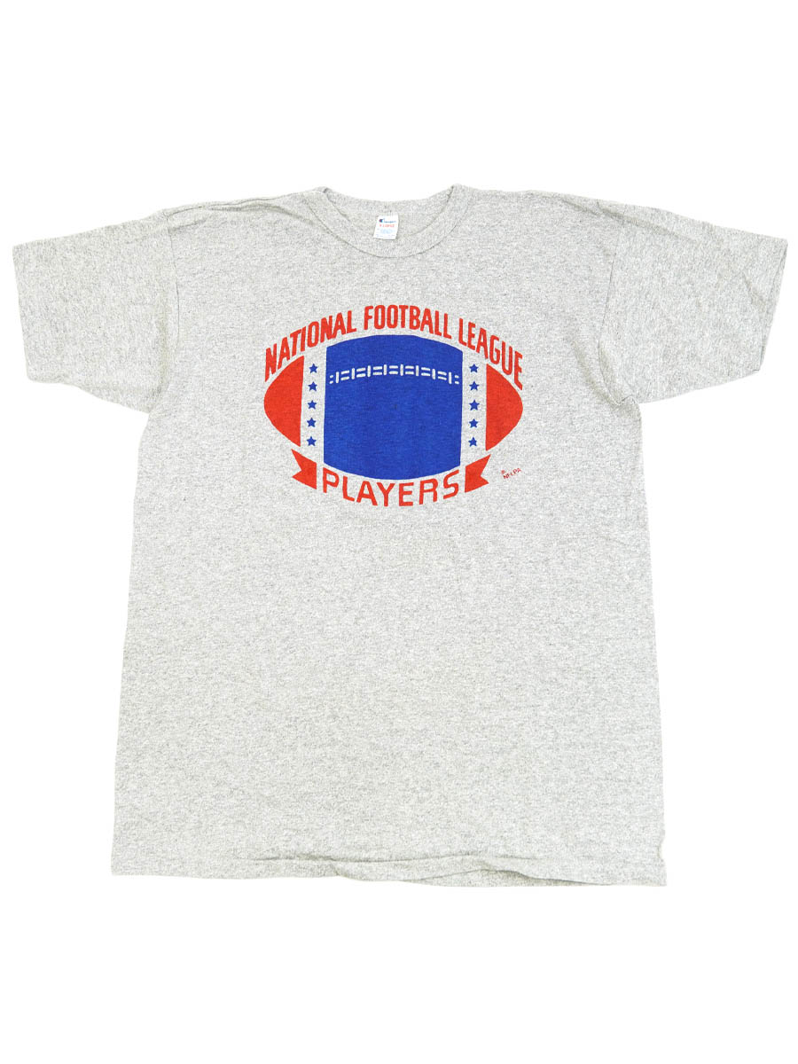 80's トリコタグ チャンピオン ''NATIONAL FOOTBALL LEAGUE PLAYERS'' 染み込み 霜降りTシャツ 表記(XL)