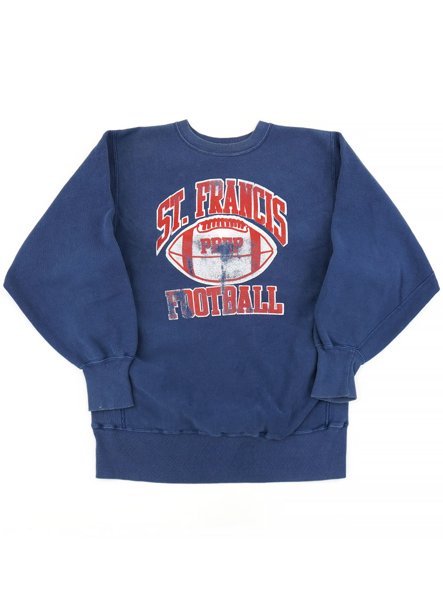 80'S CHAMPION REVERSE WEAVE CREW ''ST. FRANCIS FOOTBALL'' (SIZE. X LARGE) 
