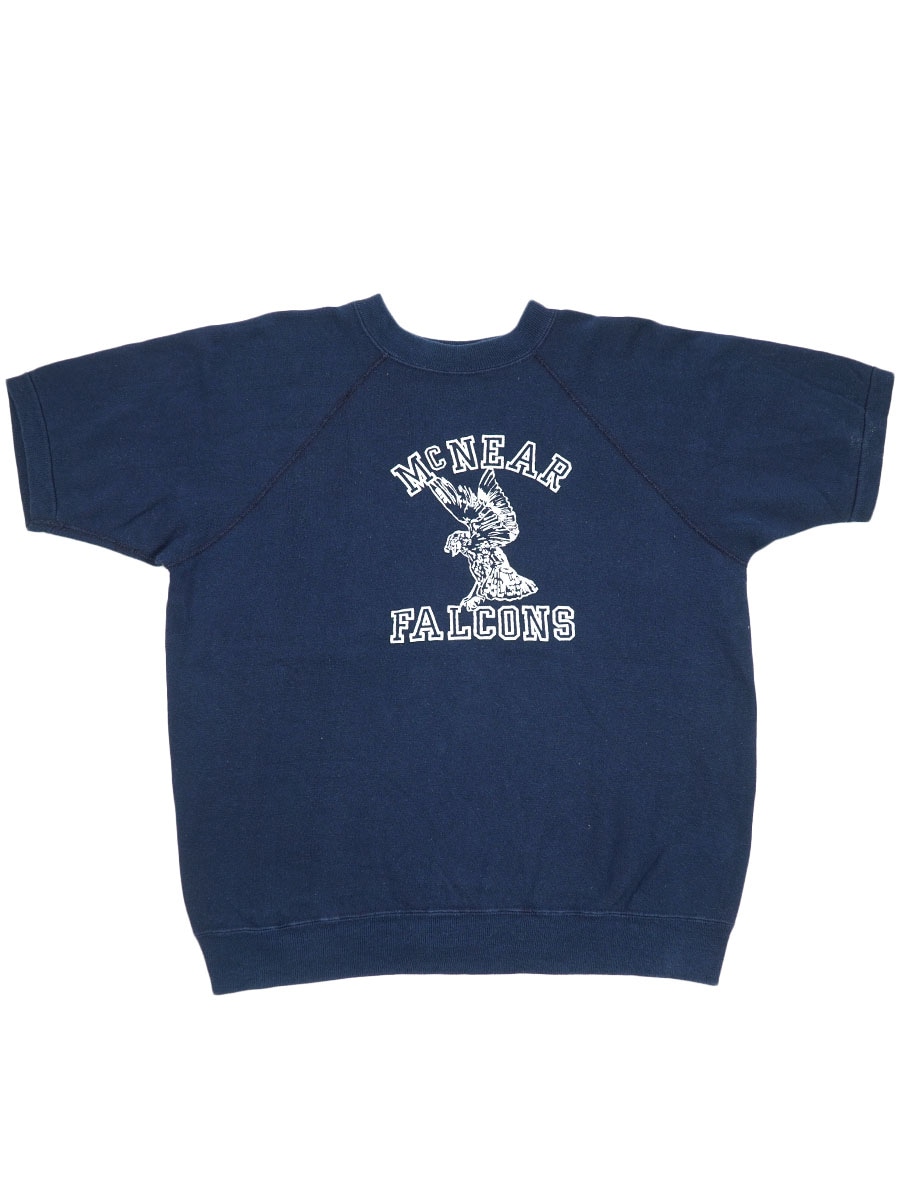 70'S ''MCNEAR FALCONS'' FLOCK PRINT SHORT SLEEVE SWEAT SHIRT (APPROX.LARGE) ①