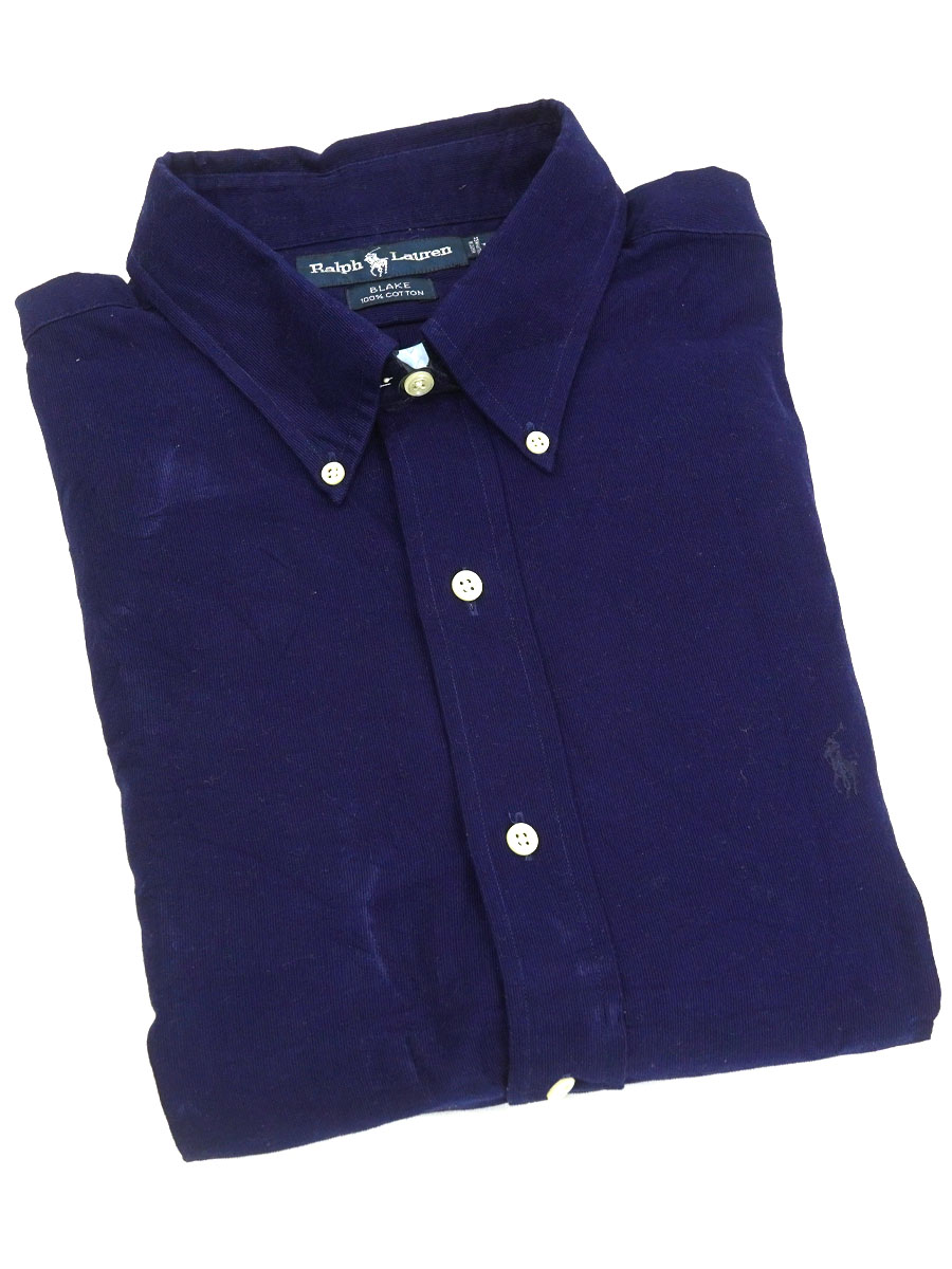 【希少サイズ】RALPH LAUREN リネン BLAKE XXL ネイビー RALPH LAUREN BLAKE 100% COTTON LONG SLEEVE BUTTON DOWN SHIRT NAVY