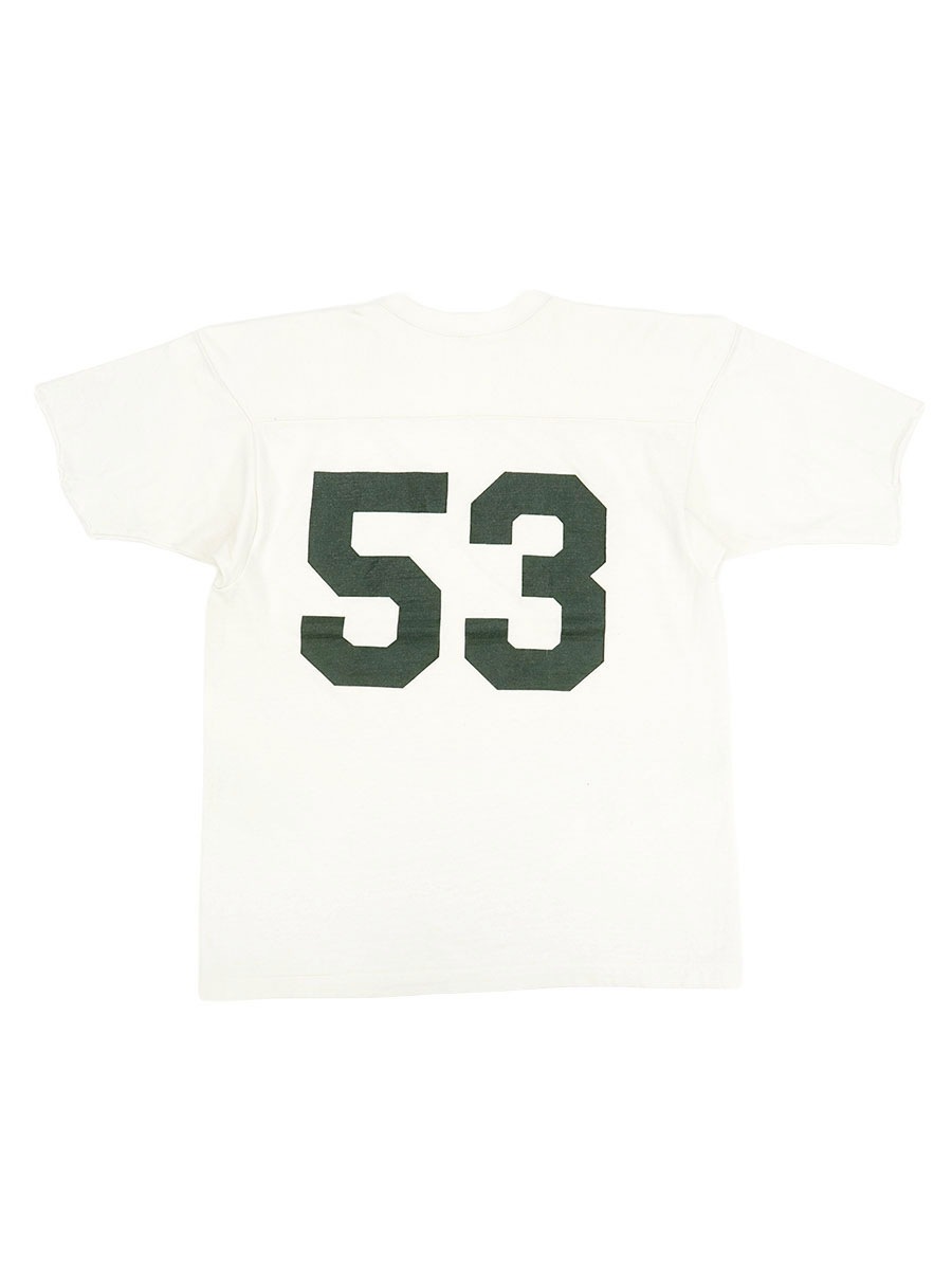 60'S～ CHAMPION PRODUCTS INC. ''53'' FOOTBALL T SHIRT WHITE (SIZE